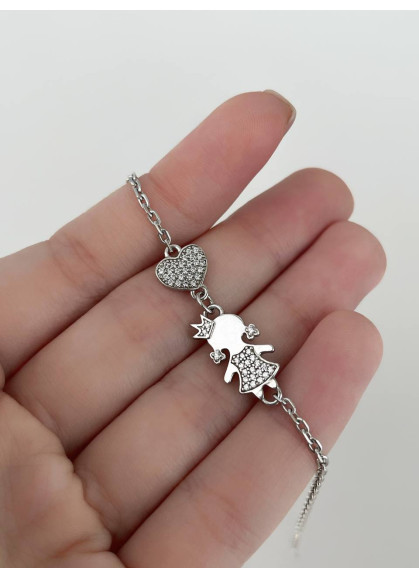 Браслет for mom- princess & heart