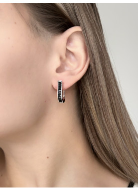 Сережки Black baguette cut