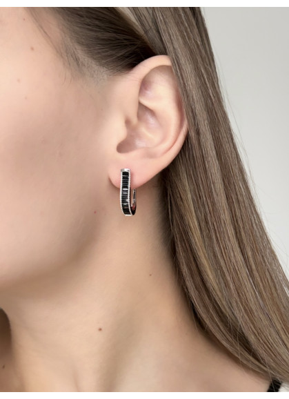 Сережки Black baguette cut
